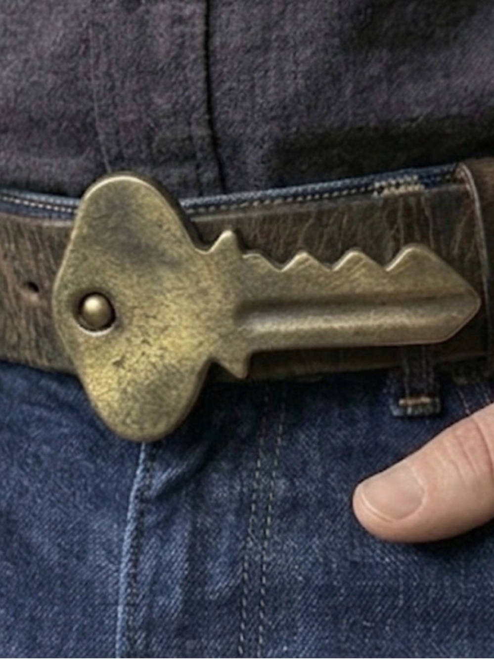 1970 Vintage Brass Key-belt buckle